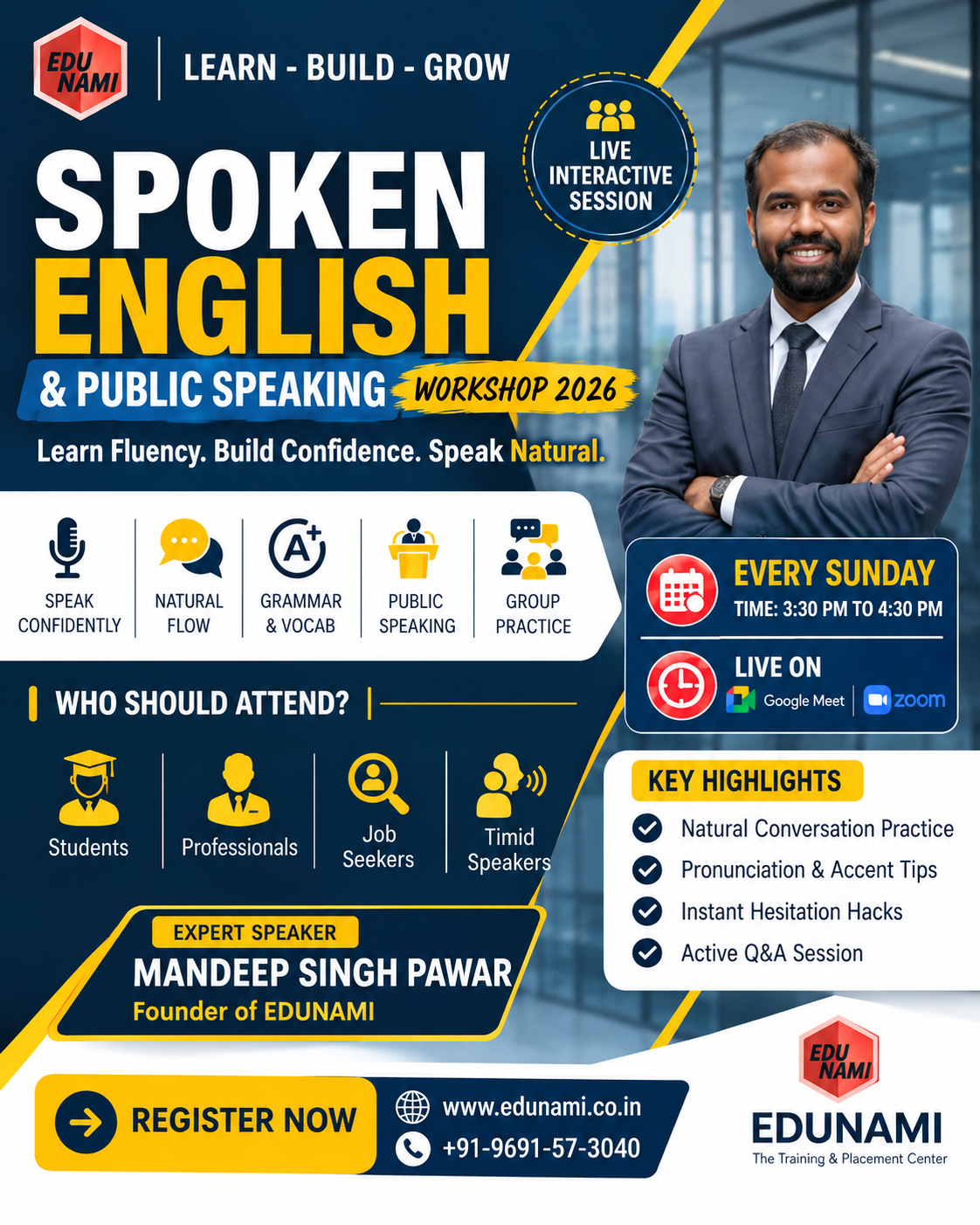 Spoken English Course Online – Live Training